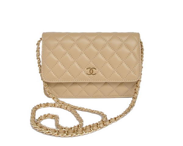 Best Chanel Lambskin Leather Flap Bag A33814 Apricot Gold On Sale